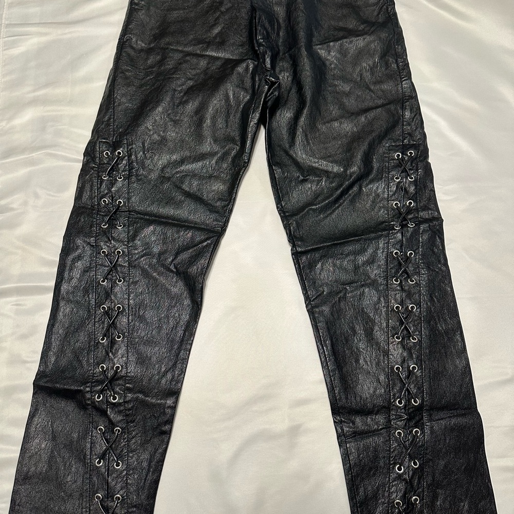 Forever 21 Black Lace-Up Skinny Jeans
